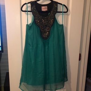 Teal beaded dress size M